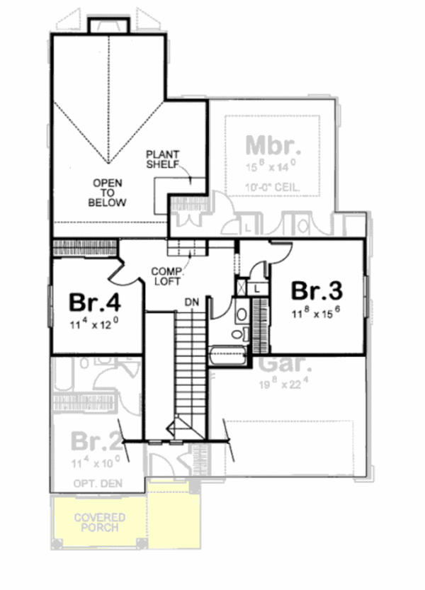 House Plan Design - Farmhouse Floor Plan - Upper Floor Plan #20-1233