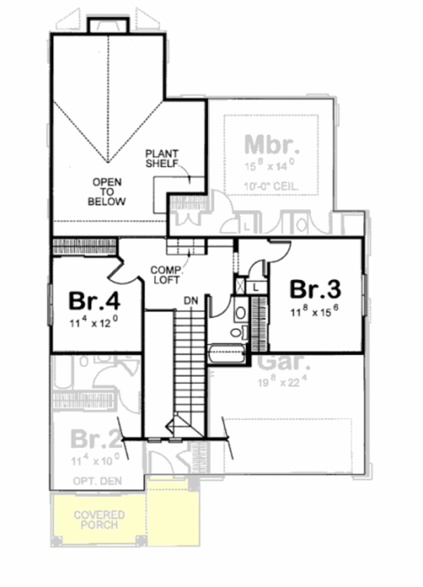 Architectural House Design - Farmhouse Floor Plan - Upper Floor Plan #20-1233