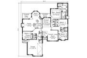 European Style House Plan - 4 Beds 3 Baths 2612 Sq/Ft Plan #52-200 