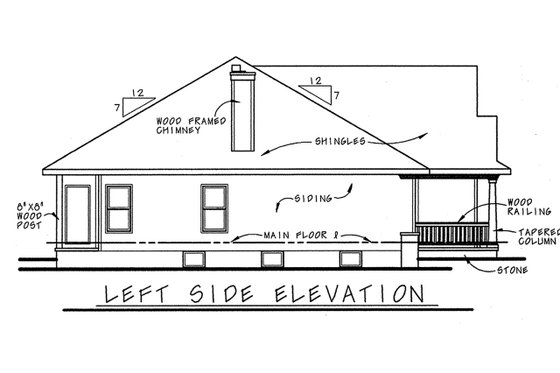 Exterior - Other Elevation for Traditional House Plan #20-166 - 3 bed, 2 bath
