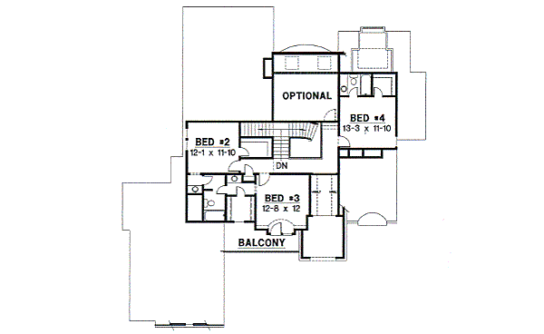 European Floor Plan - Upper Floor Plan #67-428