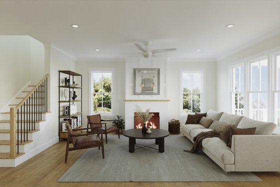 Interior - Family Room for Farmhouse House Plan #461-92 - 5 bed, 3.5 bath