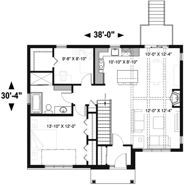 Architectural House Design - Craftsman Floor Plan - Main Floor Plan #23-2664