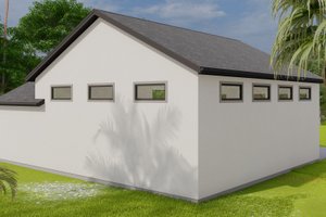 Exterior - Rear Elevation 1 for Traditional House Plan #1060-112, 1 bath