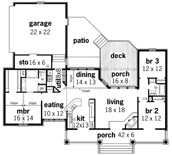 Home Plan - European Floor Plan - Main Floor Plan #45-114