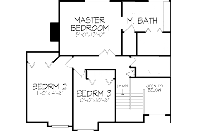 Dream House Plan - Floor Plan - Upper Floor for Country House Plan #320-353 - 4 bed, 2.5 bath