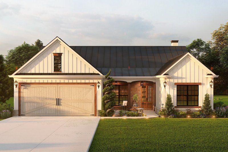 Architectural House Design - Ranch Exterior - Front Elevation Plan #54-568