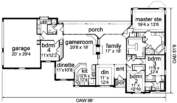 Dream House Plan - Traditional Floor Plan - Main Floor Plan #84-150