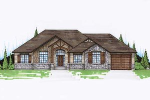 Colonial Exterior - Front Elevation Plan #5-237