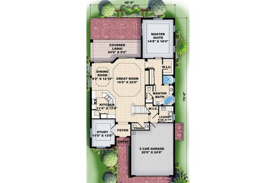 Floor Plan - Main Floor for European House Plan #27-347 - 3 bed, 2.5 bath