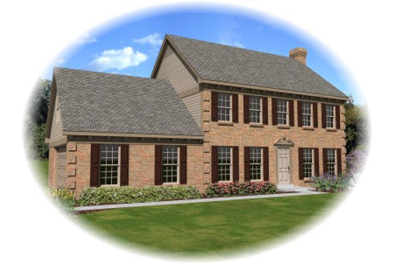 Exterior - Front Elevation for Colonial House Plan #81-13849 - 3 bed, 2.5 bath