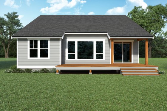 Exterior - Rear Elevation for Farmhouse House Plan #1070-165 - 3 bed, 2 bath