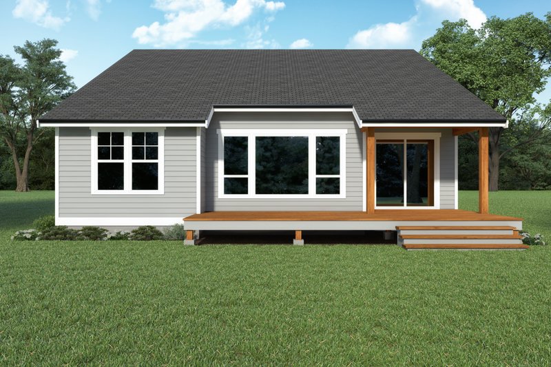 Architectural House Design - Exterior - Rear Elevation for Farmhouse House Plan #1070-165 - 3 bed, 2 bath