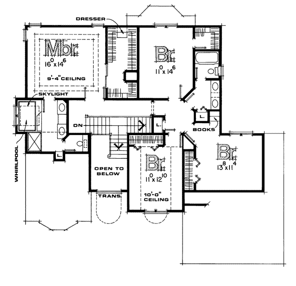 Traditional Style House Plan - 4 Beds 2.5 Baths 2727 Sq/Ft Plan #20-995 ...