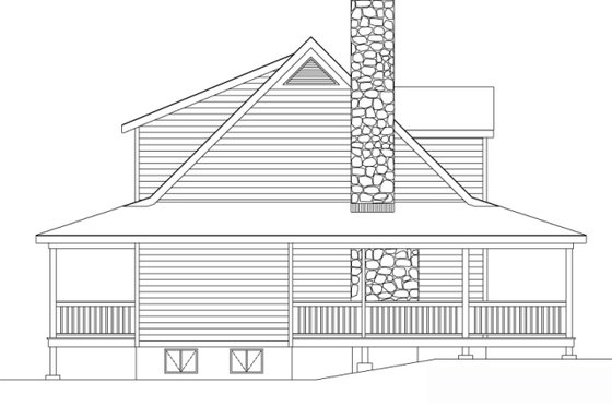 Exterior - Other Elevation for Country House Plan #22-221 - 3 bed, 2 bath