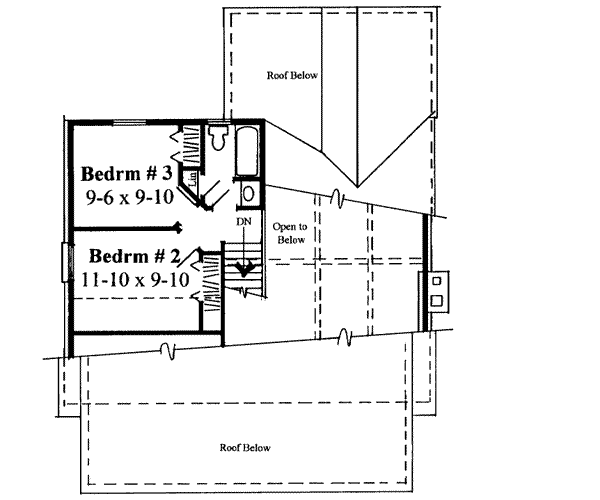 Country Floor Plan - Upper Floor Plan #75-148