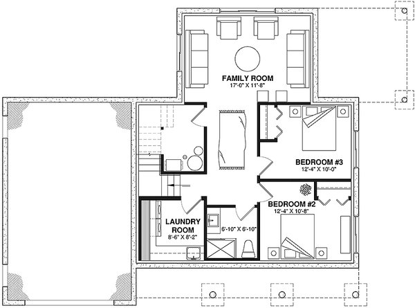 Dream House Plan - Country Floor Plan - Lower Floor Plan #23-2790