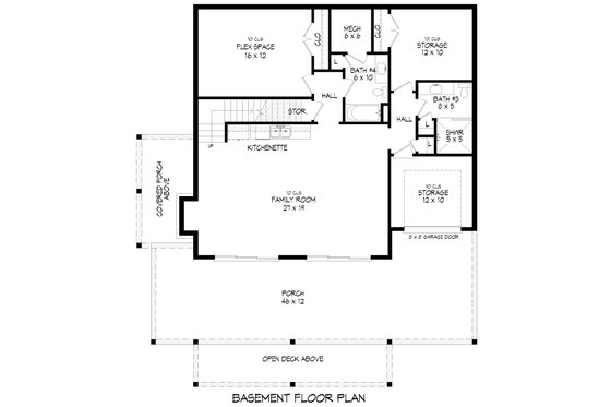 Floor Plan - Lower Floor for Country House Plan #932-1254 - 3 bed, 4.5 bath