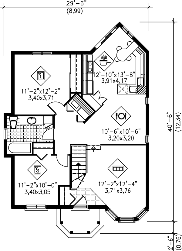 Cottage Floor Plan - Main Floor Plan #25-1224