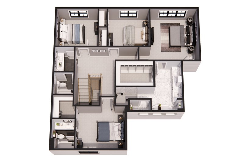 Dream House Plan - Floor Plan - Upper Floor 1 for Farmhouse House Plan #51-1366 - 4 bed, 3.5 bath