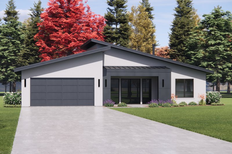 Home Plan - Exterior - Front Elevation 8 for Modern House Plan #1096-179 - 3 bed, 2 bath