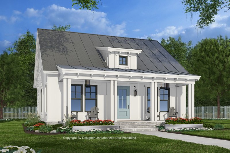 House Blueprint - Farmhouse Exterior - Front Elevation Plan #51-1428