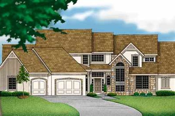Exterior - Front Elevation for Traditional House Plan #67-291 - 4 bed, 4 bath