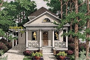 House Blueprint - Colonial Exterior - Front Elevation Plan #406-9611