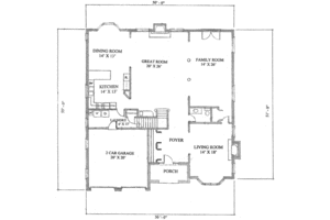 Floor Plan - Main Floor for European House Plan #136-101 - 4 bed, 3.5 bath