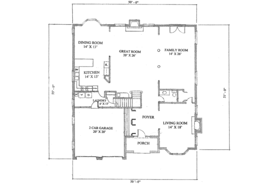 Floor Plan - Main Floor for European House Plan #136-101 - 4 bed, 3.5 bath