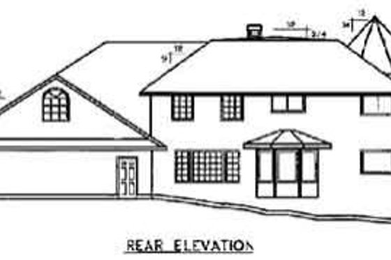 Exterior - Rear Elevation for Victorian House Plan #60-610 - 3 bed, 3 bath