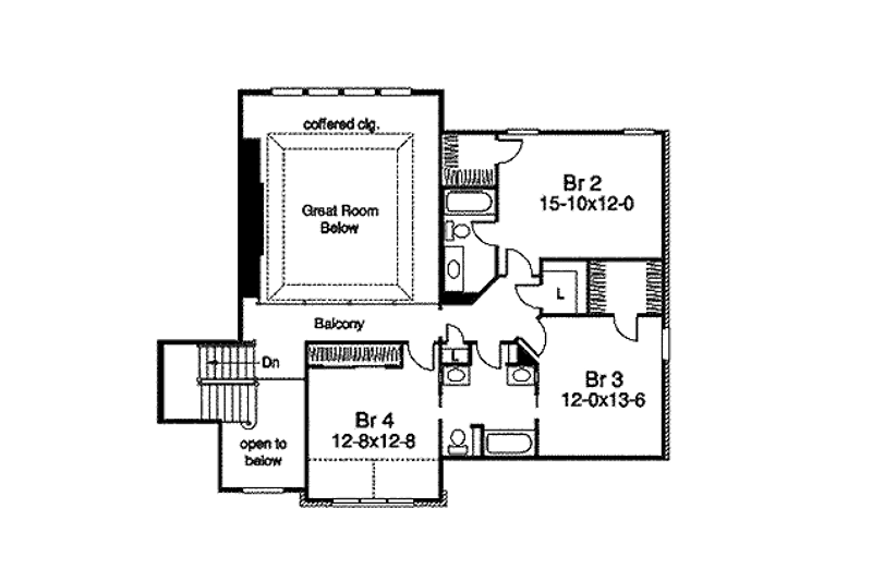 Dream House Plan - Floor Plan - Upper Floor for Country House Plan #57-337 - 4 bed, 3.5 bath