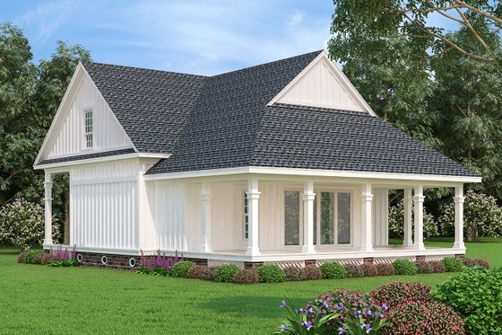 Exterior - Rear Elevation for Cottage House Plan #45-581 - 1 bed, 1.5 bath