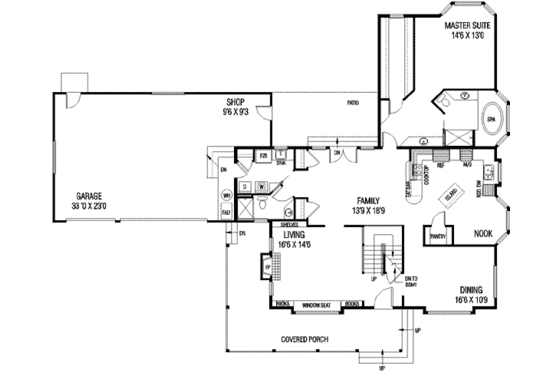 Floor Plan - Main Floor for Traditional House Plan #60-252 - 7 bed, 4 bath