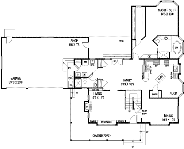 Architectural House Design - Traditional Floor Plan - Main Floor Plan #60-252