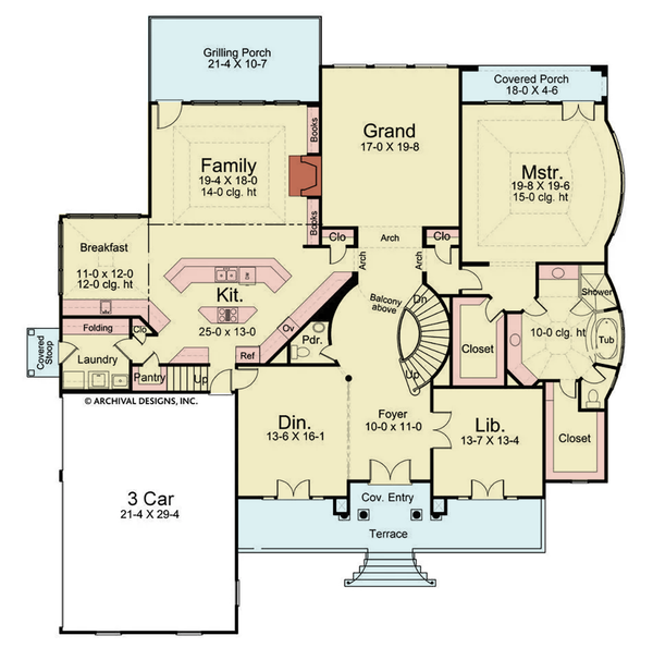 Home Plan - Floor Plan - Main Floor for Classical House Plan #119-113 - 4 bed, 4.5 bath