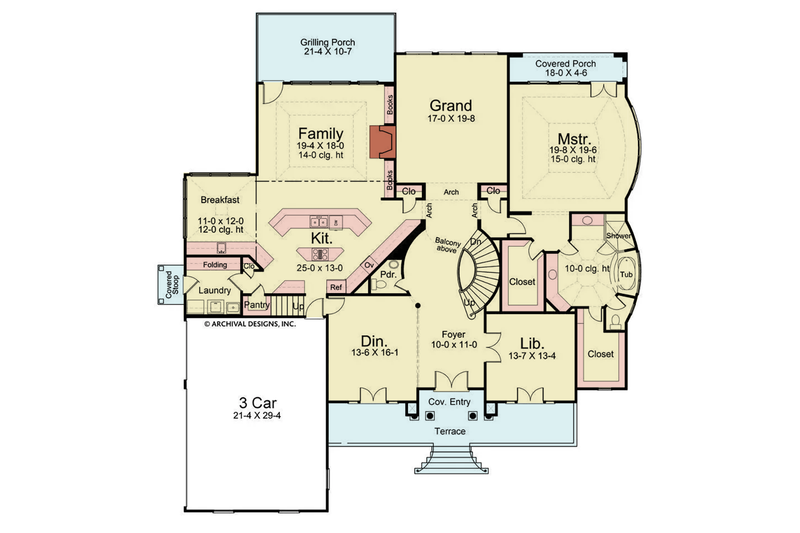 Home Plan - Floor Plan - Main Floor for Classical House Plan #119-113 - 4 bed, 4.5 bath
