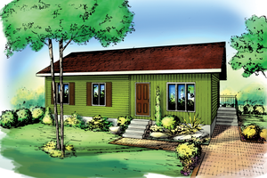 Ranch Exterior - Front Elevation Plan #25-1063
