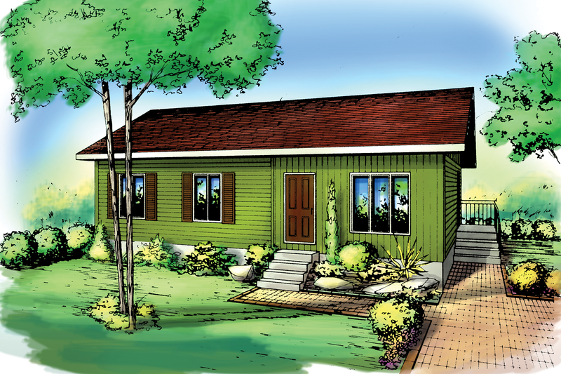 Ranch Style House Plan - 3 Beds 1 Baths 1095 Sq/Ft Plan #25-1063