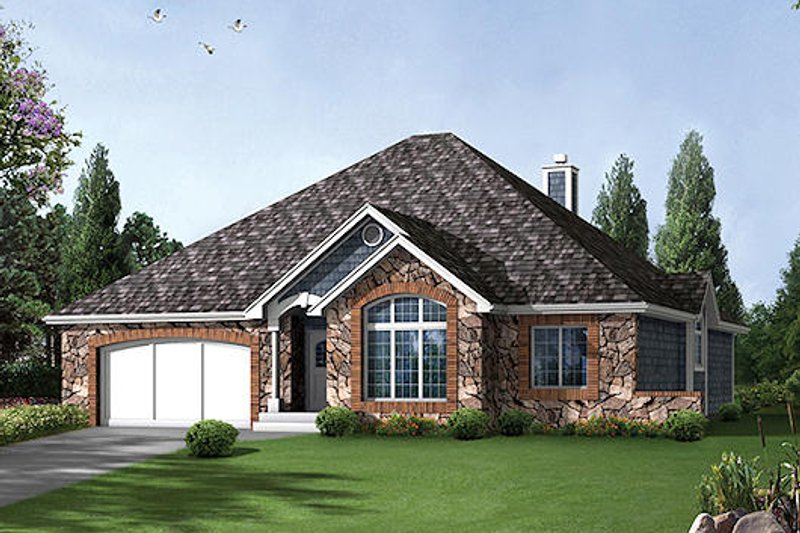 Architectural House Design - Ranch Exterior - Front Elevation Plan #57-258