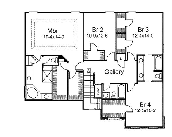 Dream House Plan - Traditional Floor Plan - Upper Floor Plan #57-387