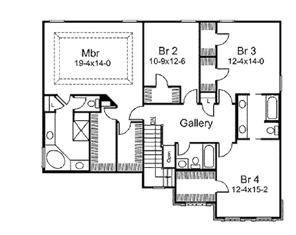 Home Plan - Traditional Floor Plan - Upper Floor Plan #57-387