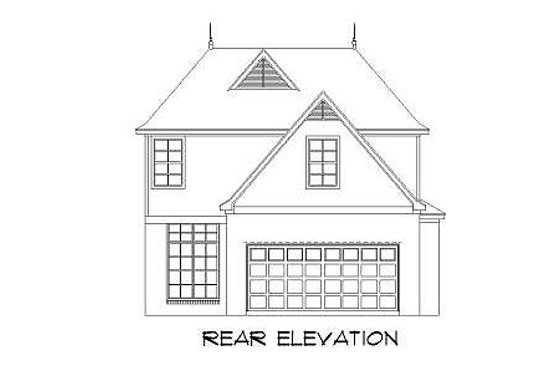 Exterior - Rear Elevation for European House Plan #424-83 - 3 bed, 2.5 bath