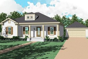 Southern Exterior - Front Elevation Plan #81-222