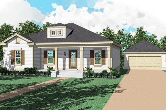 Exterior - Front Elevation for Southern House Plan #81-222 - 3 bed, 2 bath