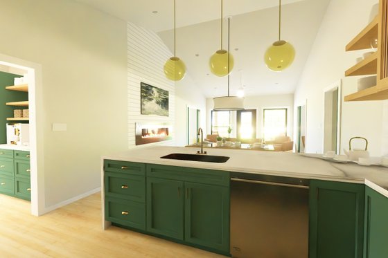 Interior - Kitchen 2 for Farmhouse House Plan #126-247 - 3 bed, 2 bath