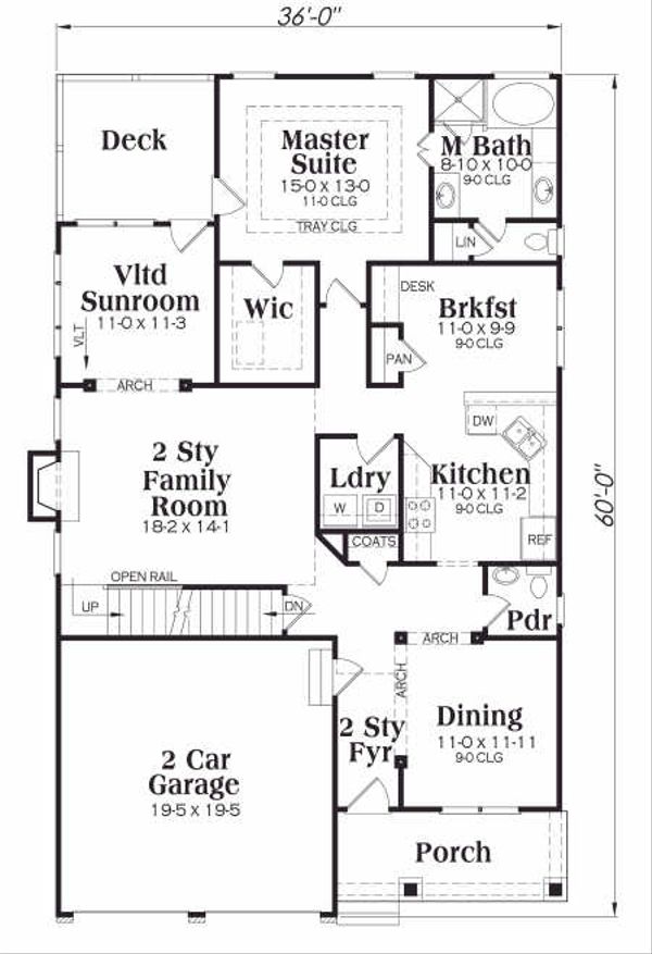 House Plan Design - Tudor Floor Plan - Main Floor Plan #419-139