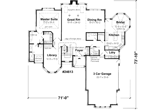Floor Plan - Main Floor for European House Plan #312-150 - 4 bed, 3.5 bath