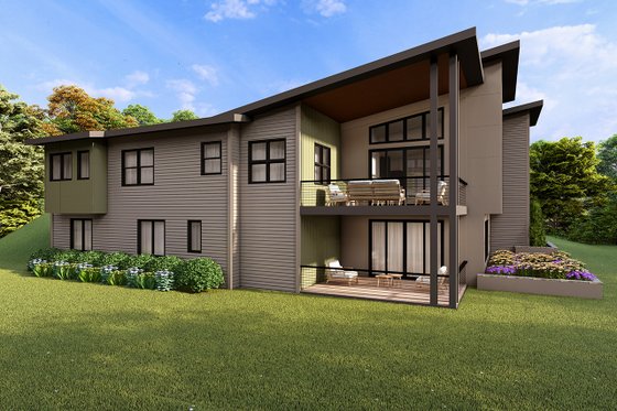 Exterior - Other Elevation for Contemporary House Plan #124-1401 - 3 bed, 2.5 bath