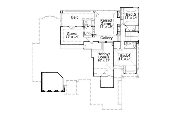 Floor Plan - Upper Floor for Mediterranean House Plan #411-136 - 5 bed, 5.5 bath